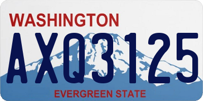 WA license plate AXQ3125