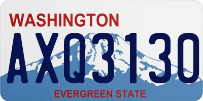 WA license plate AXQ3130