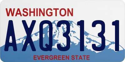 WA license plate AXQ3131