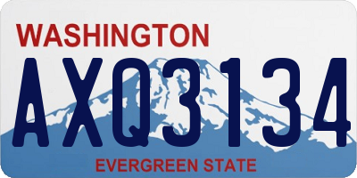 WA license plate AXQ3134