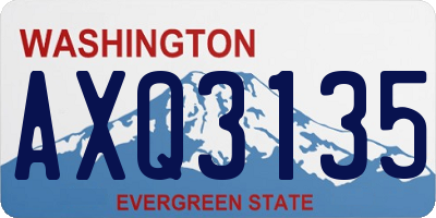 WA license plate AXQ3135