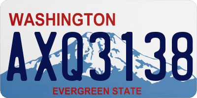 WA license plate AXQ3138