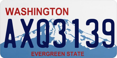 WA license plate AXQ3139