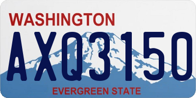 WA license plate AXQ3150