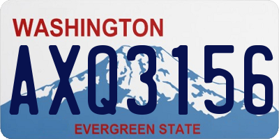 WA license plate AXQ3156
