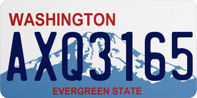 WA license plate AXQ3165