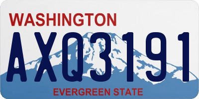 WA license plate AXQ3191