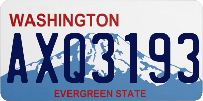 WA license plate AXQ3193