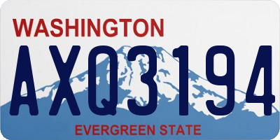 WA license plate AXQ3194