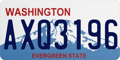 WA license plate AXQ3196