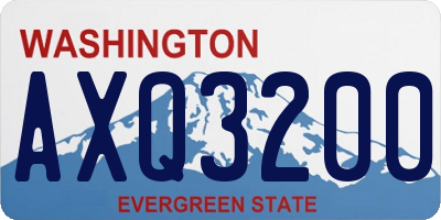 WA license plate AXQ3200