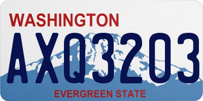 WA license plate AXQ3203