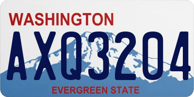 WA license plate AXQ3204