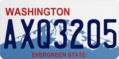 WA license plate AXQ3205