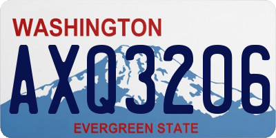 WA license plate AXQ3206