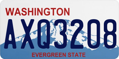 WA license plate AXQ3208