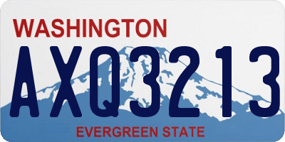 WA license plate AXQ3213