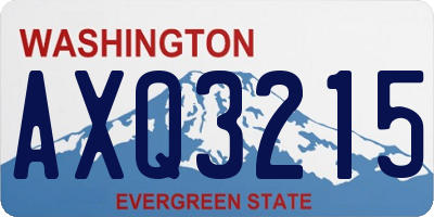 WA license plate AXQ3215