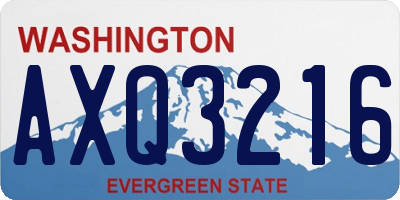 WA license plate AXQ3216