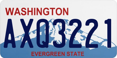 WA license plate AXQ3221