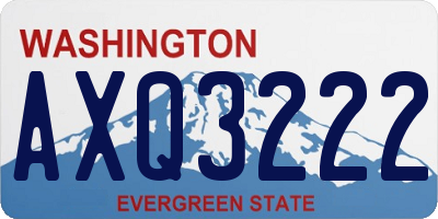 WA license plate AXQ3222