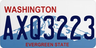 WA license plate AXQ3223