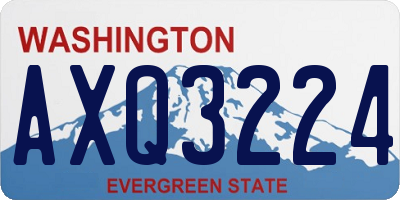 WA license plate AXQ3224