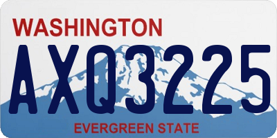 WA license plate AXQ3225