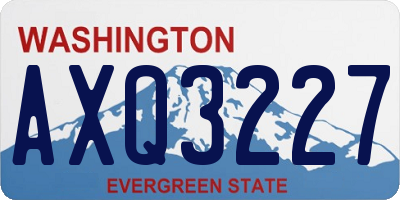 WA license plate AXQ3227