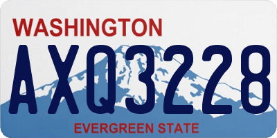 WA license plate AXQ3228