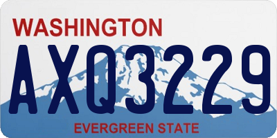 WA license plate AXQ3229