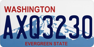 WA license plate AXQ3230