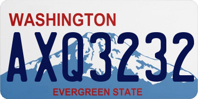 WA license plate AXQ3232