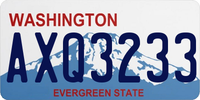WA license plate AXQ3233