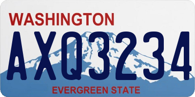 WA license plate AXQ3234