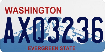 WA license plate AXQ3236
