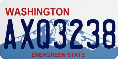 WA license plate AXQ3238