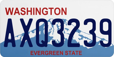 WA license plate AXQ3239