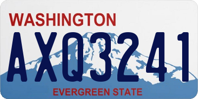WA license plate AXQ3241