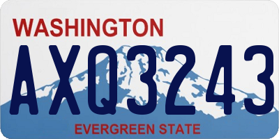 WA license plate AXQ3243