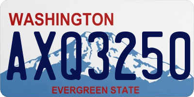 WA license plate AXQ3250