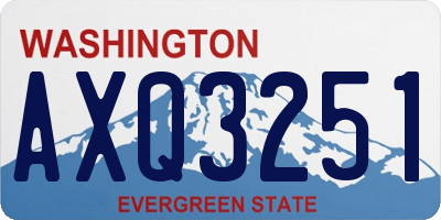 WA license plate AXQ3251