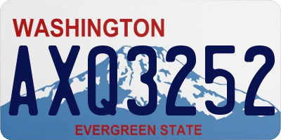 WA license plate AXQ3252