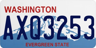WA license plate AXQ3253
