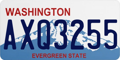 WA license plate AXQ3255