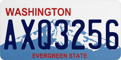 WA license plate AXQ3256