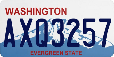 WA license plate AXQ3257