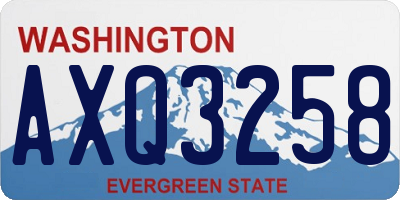 WA license plate AXQ3258