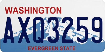 WA license plate AXQ3259