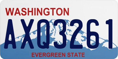 WA license plate AXQ3261